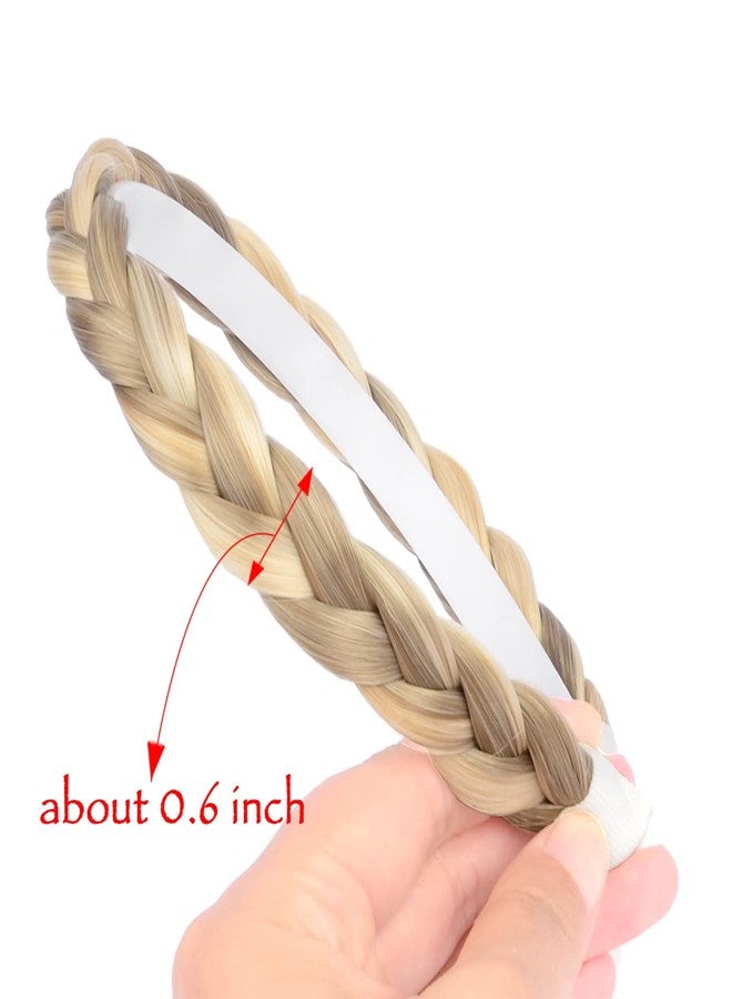 DIGUAN Width 0.6 inches Narrow Synthetic Hair Plaited Headband Braid With Teeth Hair Band Accessories for Women Girl (Buttered Toast) - Image 2